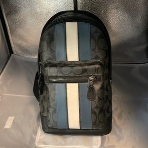 Coach West Pack in Signature Canvas with Varsity Stripe - NWOT